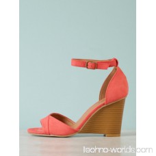 Faux Suede Ankle Strap Wedge Sandal