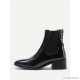 
        Almond Toe Patent Leather Ankle Boots
    