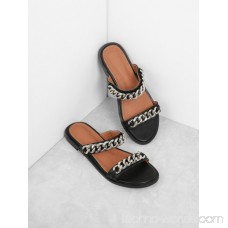 Chain Detail Two Strap Sandals