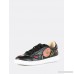 Embroidered Leather Sneakers BLACK