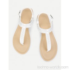 Embroidery Detail Toe Post Flat Sandals