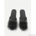 Faux Fur Detail Flat Slippers