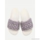 
        Faux Fur Flat Slippers With Faux Pearl
    