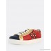 Faux Leather Colorblock Spike Sneakers RED