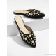 
        Faux Pearl Decorated Mule Flats 
    