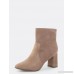 Faux Suede Pointy Toe Boots TAUPE