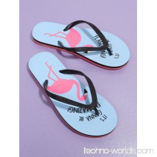Flamingo Print Flip Flops