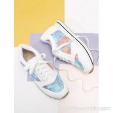 Flower Embroidery Lace Up Trainers