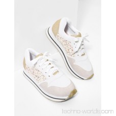 Flower Lace Panel Lace Up Trainers