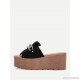 
        Fringe Design Wedge Sandals With Rhinestone
    