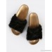 Furry Metallic Sole Slides BLACK GOLD