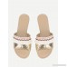 Glitter Fringe Trim Flat Sandals
