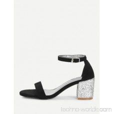 Glitter Heeled Two Part Sandals