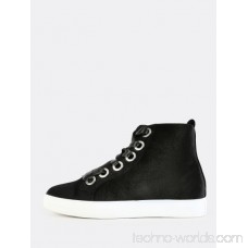 High Top Lace Up Sneakers BLACK