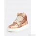 High Top Sequin Lace Up Sneakers ROSE GOLD