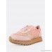 Lace & Glitter Accent Platform Sneakers PINK