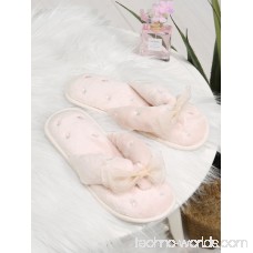 Lace Bow Decorated Flat Slippers