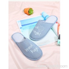 Letter Embroidery Flat Slippers