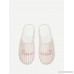 Letter Embroidery Striped Flat Slippers