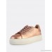 Metallic Crinkle Lace Up Sneakers ROSE GOLD