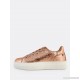 
        Metallic Crinkle Lace Up Sneakers ROSE GOLD
    