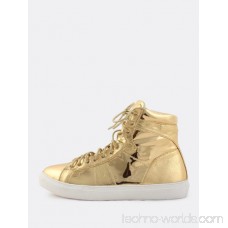 Metallic High Shine Textured Sneakers GOLD