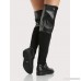 Ribbed Accent OTK Boots BLACK