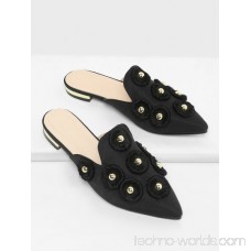 Studded Decorated Pointed Toe Flats