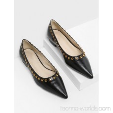 Studded Detail Pointed Toe Flats
