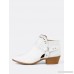 Studded Snake Skin Texture Bootie with Cut Out Detail WHITE