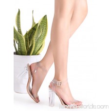Clear Ankle Strap Peep Toe Heeled Sandals