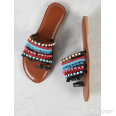 Embellished Strappy Toe Ring Sandal BLACK