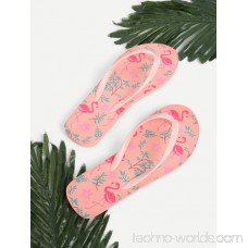 Flamingo Print Flat Slippers