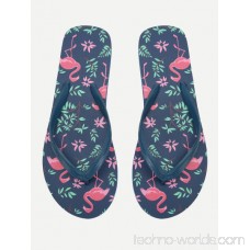 Flamingo Print Flat Slippers