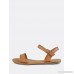 Scalloped One Band Ankle Strap Sandals TAN