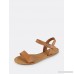 Scalloped One Band Ankle Strap Sandals TAN