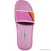 Color-block rubber and leather slides