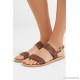 Dinami woven raffia and leather slingback sandals