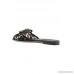 Embellished corded lace and lizard-effect leather slides