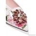 Embellished floral-print patent-leather point-toe flats