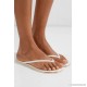 Lily patent-leather flip flops