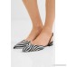 Vittorio zebra-print calf hair and patent-leather point-toe flats