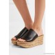 Camille leather wedge sandals
