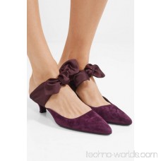 Coco suede and satin mules