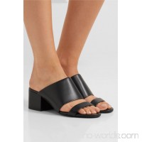 Cube cutout leather mules