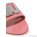 Logo and crystal-embellished patent-leather mules