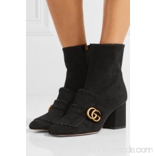 Marmont fringed logo-embellished suede ankle boots