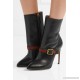 Sylvie grosgrain-trimmed leather ankle boots