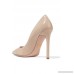 Glossed textured-leather pumps