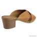 Sala Europe Tule Womens Leather Mid Heel Comfortable Slide Sandals